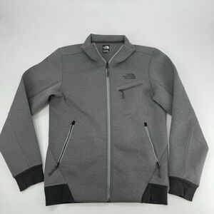 The‎ North Face Mens S/P Gray Full Zip Jacket Pocket Collar Tech Fleece Casual